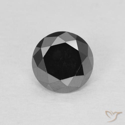 0.22ct Натуральный Черный Бриллиант, Круглый, Непрозрачный