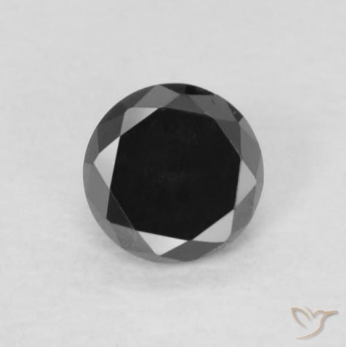 0.15ct Натуральный Черный Бриллиант, Круглый, Непрозрачный