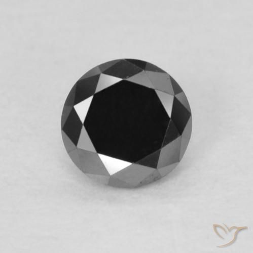 0.14ct Натуральный Черный Бриллиант, Круглый, Непрозрачный