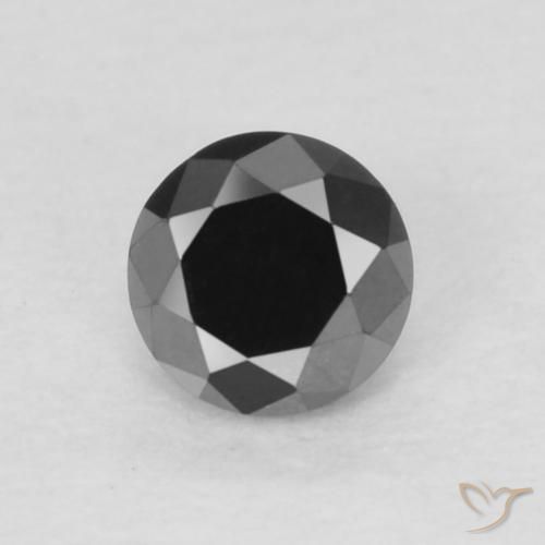 0.17ct Натуральный Черный Бриллиант, Круглый, Непрозрачный