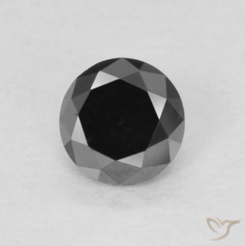 0.14ct Натуральный Черный Бриллиант, Круглый, Непрозрачный