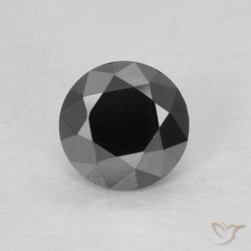 0.14ct Натуральный Черный Бриллиант, Круглый, Непрозрачный