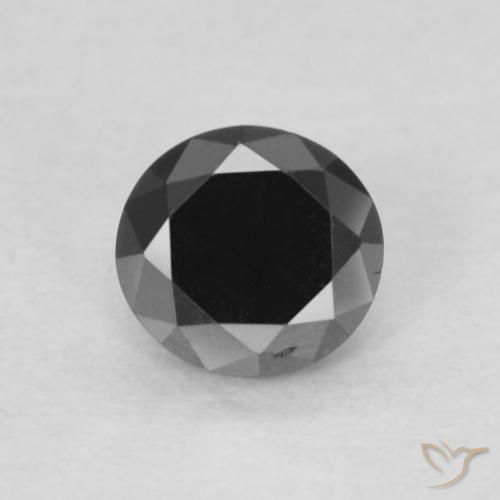 0.15ct Натуральный Черный Бриллиант, Круглый, Непрозрачный
