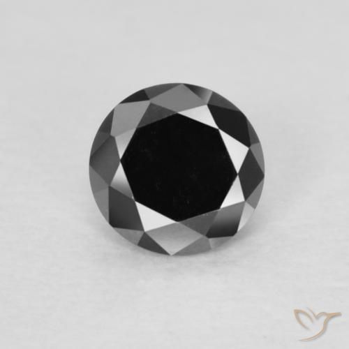 0.20ct Натуральный Черный Бриллиант, Круглый, Непрозрачный