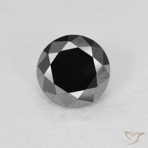 0.23ct Натуральный Черный Бриллиант, Круглый, Непрозрачный