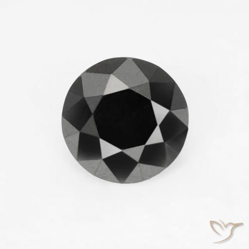 0.20ct Натуральный Черный Бриллиант, Круглый, Непрозрачный