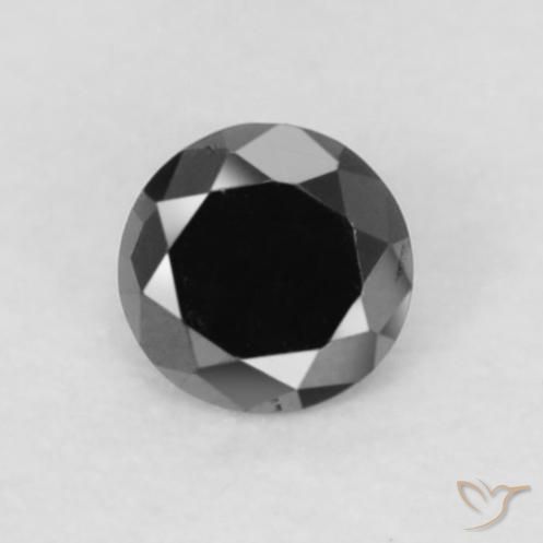 0.05ct Натуральный Черный Бриллиант, Круглый, Непрозрачный
