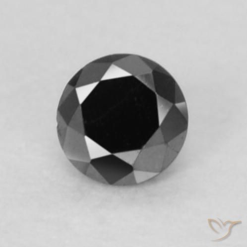 0.05ct Натуральный Черный Бриллиант, Круглый, Непрозрачный