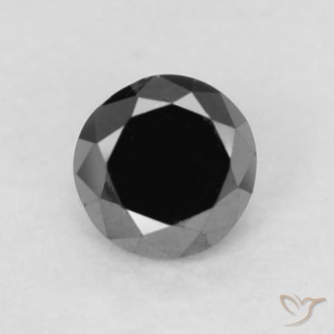 0.05ct Натуральный Черный Бриллиант, Круглый, Непрозрачный