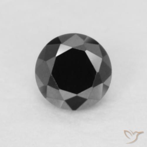 0.05ct Натуральный Черный Бриллиант, Круглый, Непрозрачный