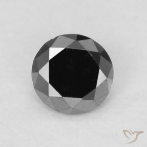 0.04ct Натуральный Черный Бриллиант, Круглый, Непрозрачный