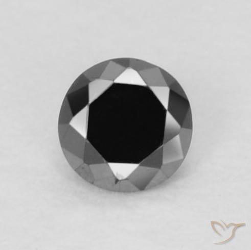 0.05ct Натуральный Черный Бриллиант, Круглый, Непрозрачный