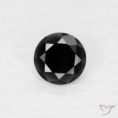 0.07ct Натуральный Черный Бриллиант, Круглый, Непрозрачный