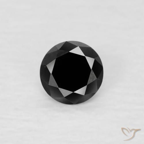 0.06ct Натуральный Черный Бриллиант, Круглый, Непрозрачный