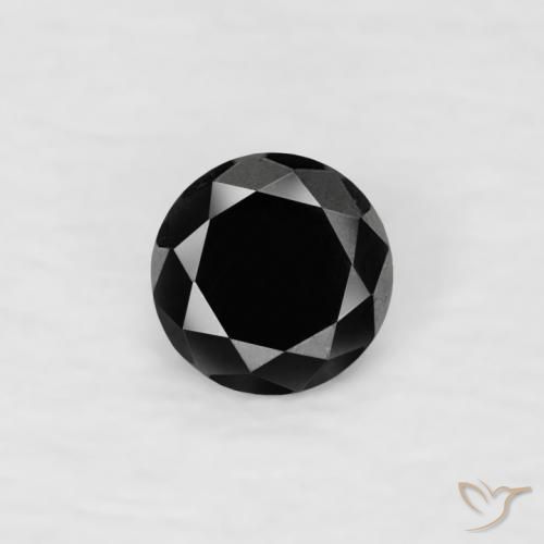 0.07ct Натуральный Черный Бриллиант, Круглый, Непрозрачный