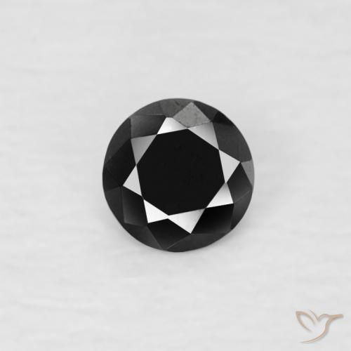 0.06ct Натуральный Черный Бриллиант, Круглый, Непрозрачный