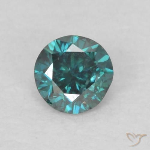 0.07ct Натуральный Синий / Голубой Бриллиант, Круглый, Чистота VS