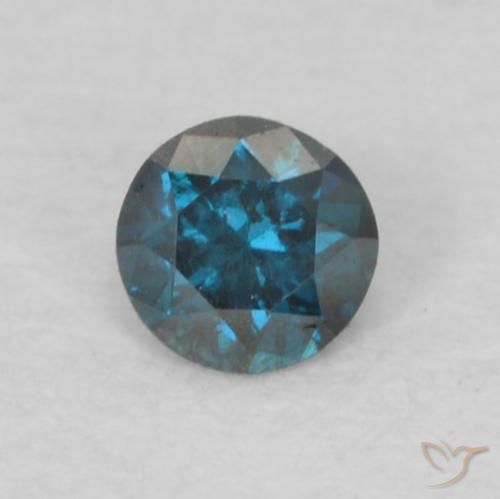 0.07ct Натуральный Синий / Голубой Бриллиант, Круглый, VVS-VS