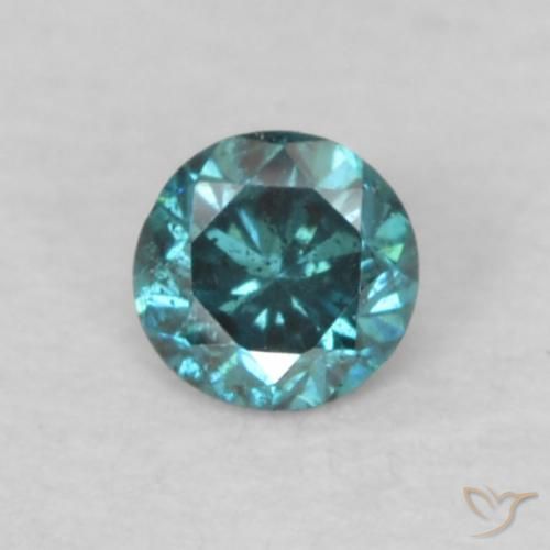 0.07ct Натуральный Синий / Голубой Бриллиант, Круглый, Чистота VS