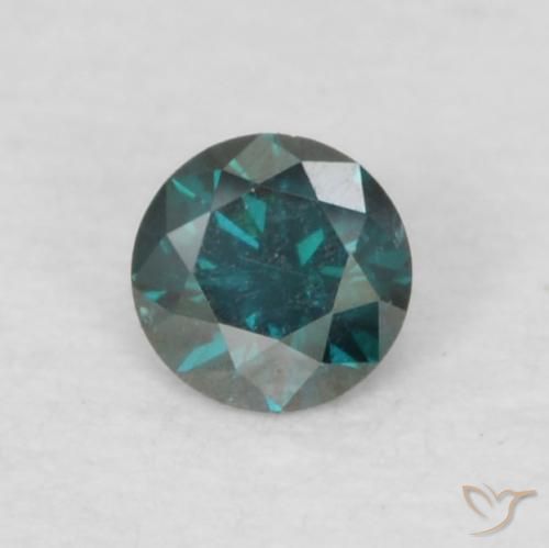 0.06ct Натуральный Синий / Голубой Бриллиант, Круглый, VVS-VS