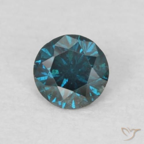0.06ct Натуральный Синий / Голубой Бриллиант, Круглый, VVS-VS