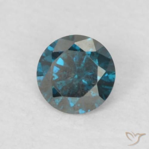 0.06ct Натуральный Синий / Голубой Бриллиант, Круглый, Чистота VS