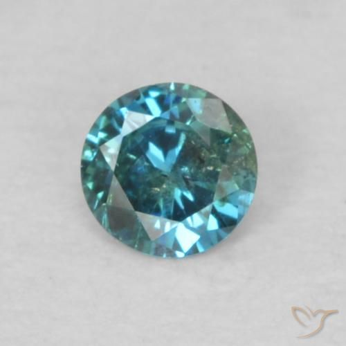 0.05ct Натуральный Синий / Голубой Бриллиант, Круглый, VS-SI