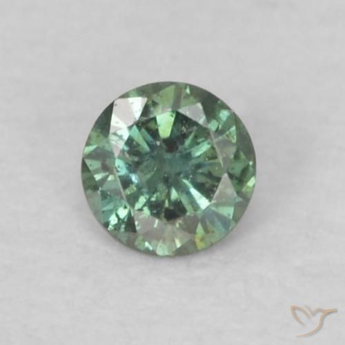 0.05ct Натуральный Зеленый Бриллиант, Круглый, Чистота VS