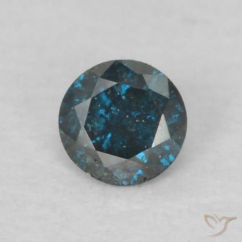 0.07ct Натуральный Синий / Голубой Бриллиант, Круглый, VS-SI