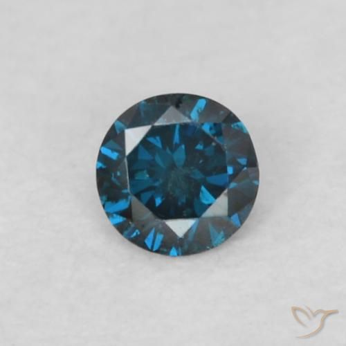 0.05ct Натуральный Синий / Голубой Бриллиант, Круглый, Чистота VS