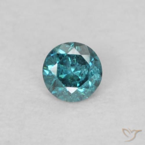 0.04ct Натуральный Синий / Голубой Бриллиант, Круглый, VS-SI