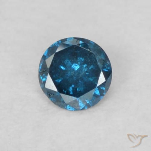 0.04ct Натуральный Синий / Голубой Бриллиант, Круглый, VS-SI