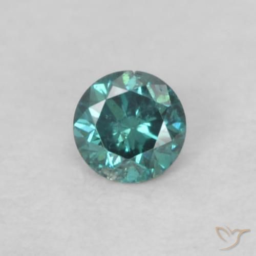 0.04ct Натуральный Зеленый Бриллиант, Круглый, VS-SI
