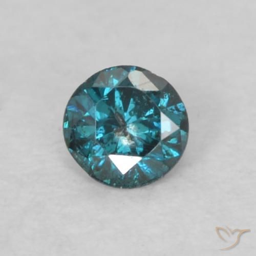 0.05ct Натуральный Синий / Голубой Бриллиант, Круглый, VS-SI