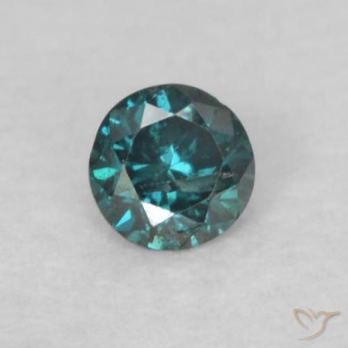 0.05ct Натуральный Синий / Голубой Бриллиант, Круглый, VS-SI