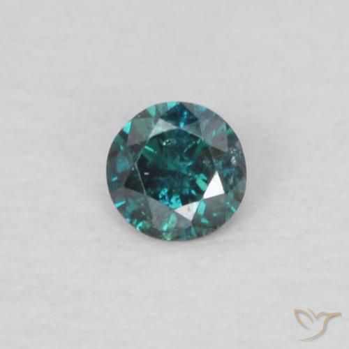 0.03ct Натуральный Синий / Голубой Бриллиант, Круглый, VS-SI