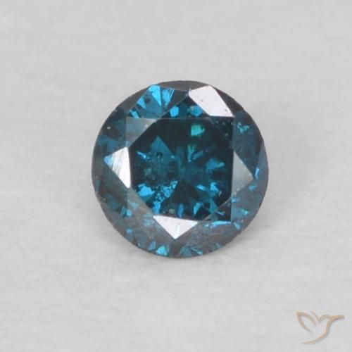 0.06ct Натуральный Синий / Голубой Бриллиант, Круглый, VS-SI
