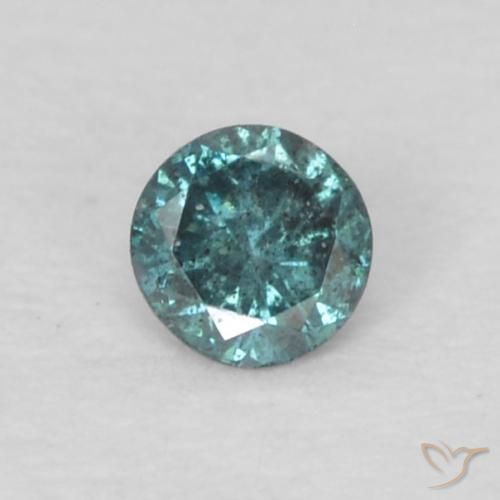 0.05ct Натуральный Синий / Голубой Бриллиант, Круглый, VS-SI