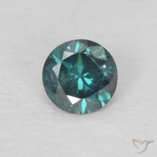 0.06ct Натуральный Зеленый Бриллиант, Круглый, VS-SI
