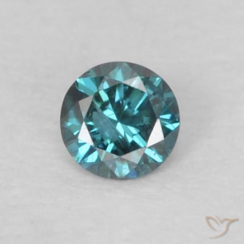 0.06ct Натуральный Синий / Голубой Бриллиант, Круглый, VS-SI