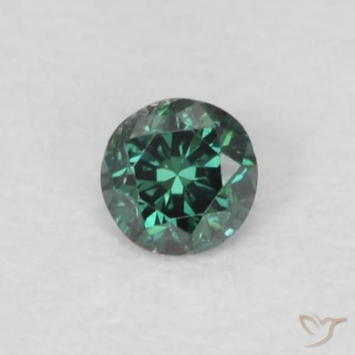 0.05ct Натуральный Зеленый Бриллиант, Круглый, VS-SI