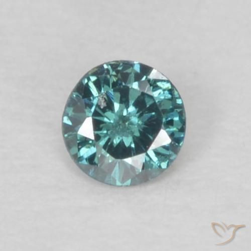 0.05ct Натуральный Синий / Голубой Бриллиант, Круглый, VS-SI