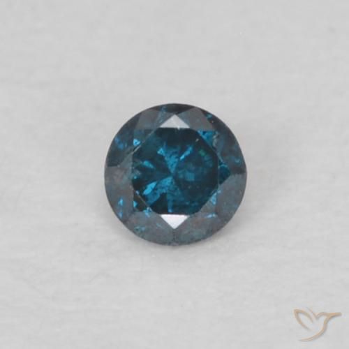 0.04ct Натуральный Синий / Голубой Бриллиант, Круглый, VS-SI