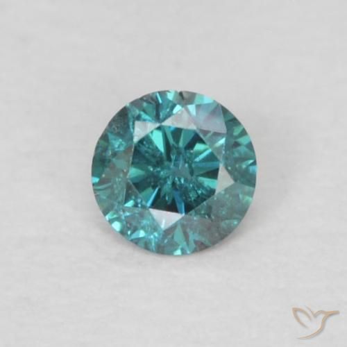 0.05ct Натуральный Синий / Голубой Бриллиант, Круглый, VS-SI
