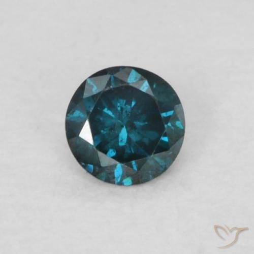 0.05ct Натуральный Синий / Голубой Бриллиант, Круглый, Чистота VS