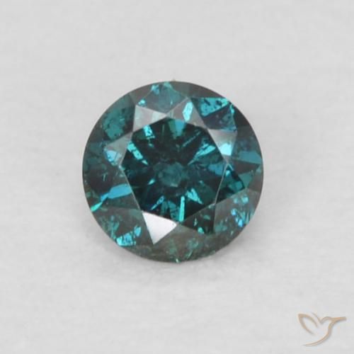 0.06ct Натуральный Синий / Голубой Бриллиант, Круглый, Чистота VS