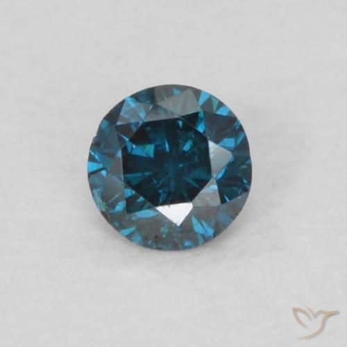 0.05ct Натуральный Синий / Голубой Бриллиант, Круглый, Чистота VS