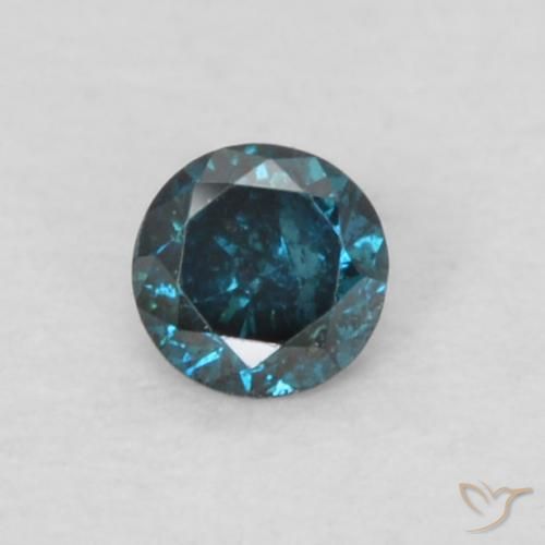0.06ct Натуральный Синий / Голубой Бриллиант, Круглый, Чистота VS