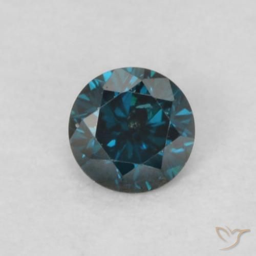0.06ct Натуральный Синий / Голубой Бриллиант, Круглый, Чистота VS