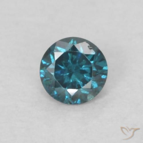 0.05ct Натуральный Синий / Голубой Бриллиант, Круглый, Чистота VS